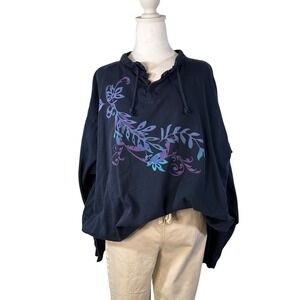 90s Retro Crazy Shirts Hawaii Navy Blue Pullover Shirt XXL 100% Cotton‎